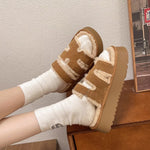 Fluffy Platform Velcro Slippers
