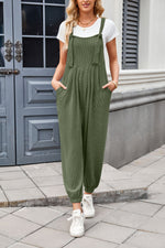 Lovelet Knotted Strap Overalls with Pockets - Ladyez