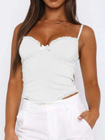 Lace Trim Sweetheart Neck Cami Top - Ladyez