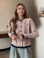 Cable Knit Button Up Cardigan