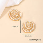 18K Gold-Plated Spiral Statement Earrings