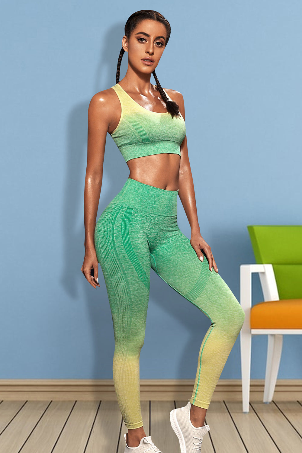 Gradient Sports Tank and Leggings Set - Ladyez