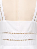 Sleeveless Eyelet Embroidered Button-Down Midi Dress