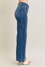 Judy Blue Full Size High Waist Wide Leg Jeans Plus Size - Ladyez