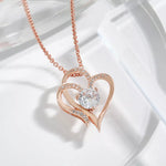 925 Sterling Silver Zircon Heart Necklace