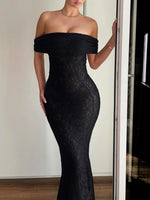 Devine Backless Lace Off-Shoulder Maxi Dress - Ladyez