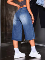 Wide Leg Denim Capris