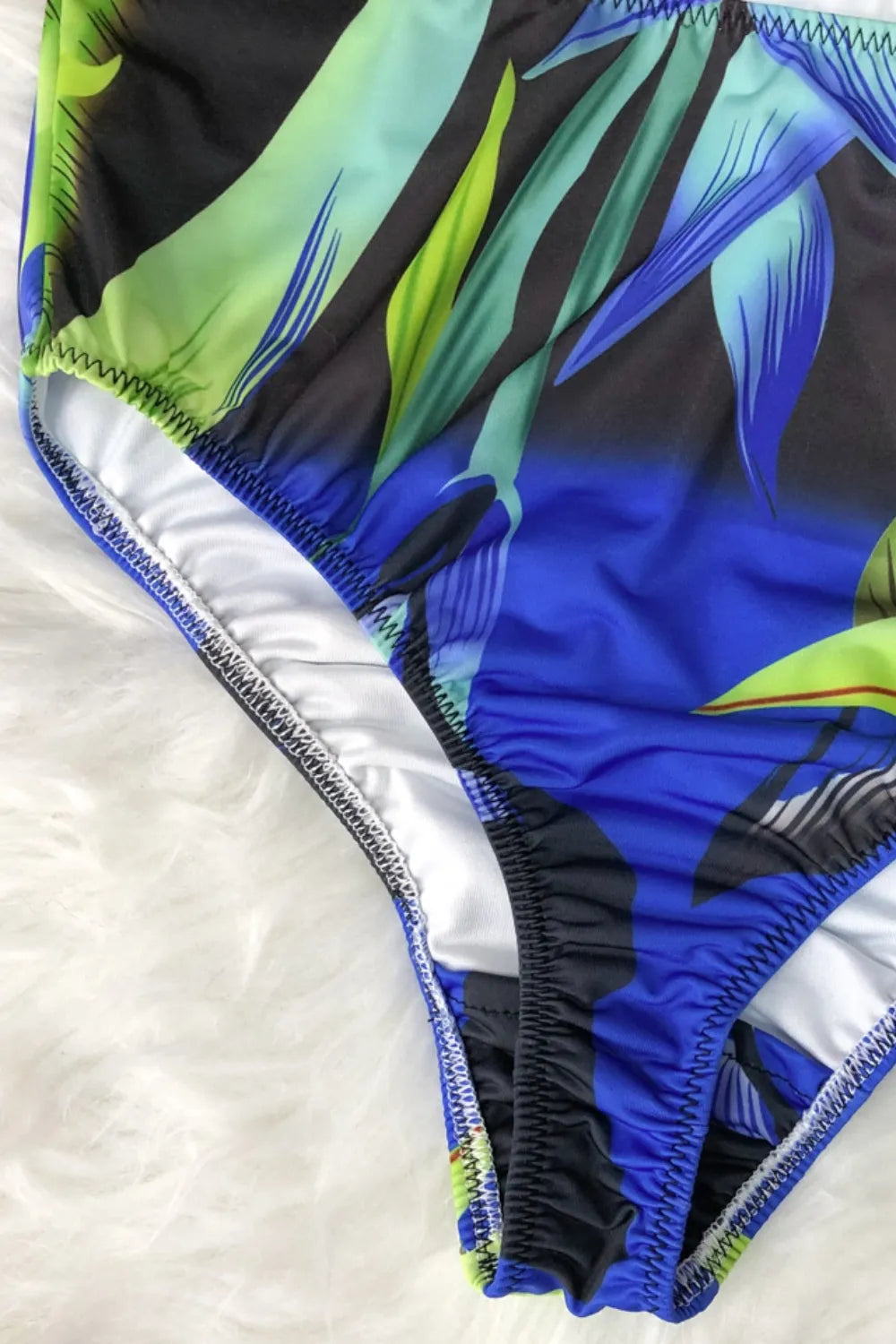 Printed Halter Neck One-Piece Swimwear - Ladyez