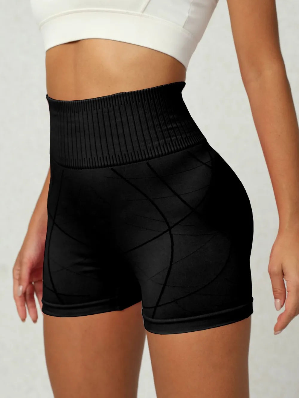 High Waist Active Shorts - Ladyez