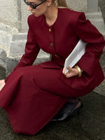 Button Up Peplum Blazer & Skirt Set