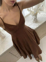 A-Line Spaghetti Strap Midi Dress