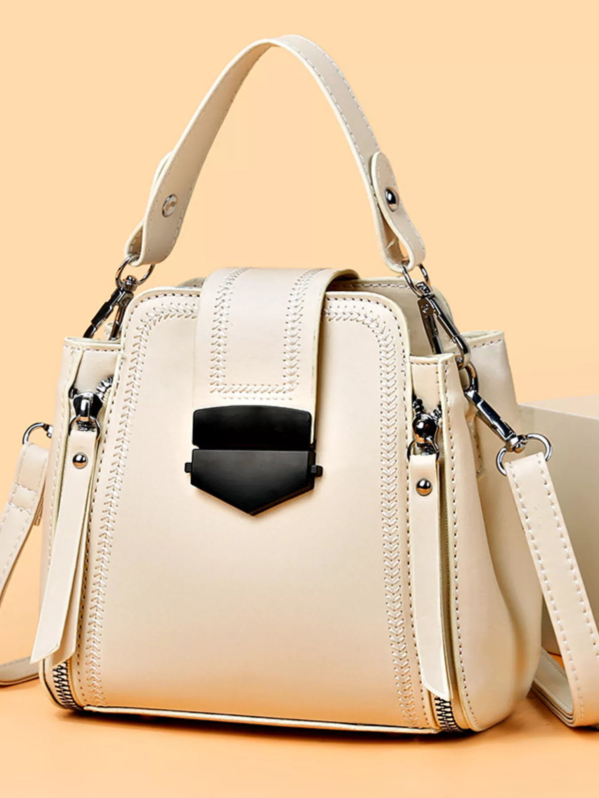 Leather Bucket Crossbody Bag