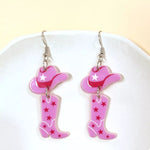 Cowboy Boot and Hat Dangle Earrings