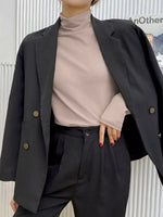Solid Color Turtleneck Long Sleeve T-Shirt