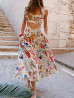 Printed Cami and Skirt Set