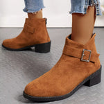 Point Toe Block Heels Boots