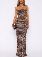 Printed Tube Top and Skirt Set