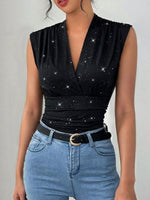 Glitter Surplice Tank