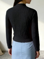 Button Up Ribbed Knit Cardigan