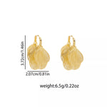 18K Gold-Plated Textured Leaf Drop Earrings