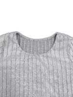 Plus Size Ribbed Knit Long Sleeve Split Dress & Leggings Set