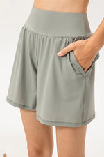 Pocketed Elastic Waist Active Shorts - Ladyez