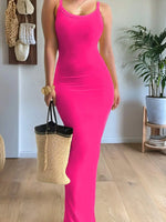 Scoop Neck Maxi Cami Dress - Ladyez