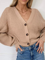 Full Size Chunky Knit Button-Down Cardigan Plus Size