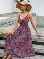 Paisley Print Spaghetti Strap Midi Dress