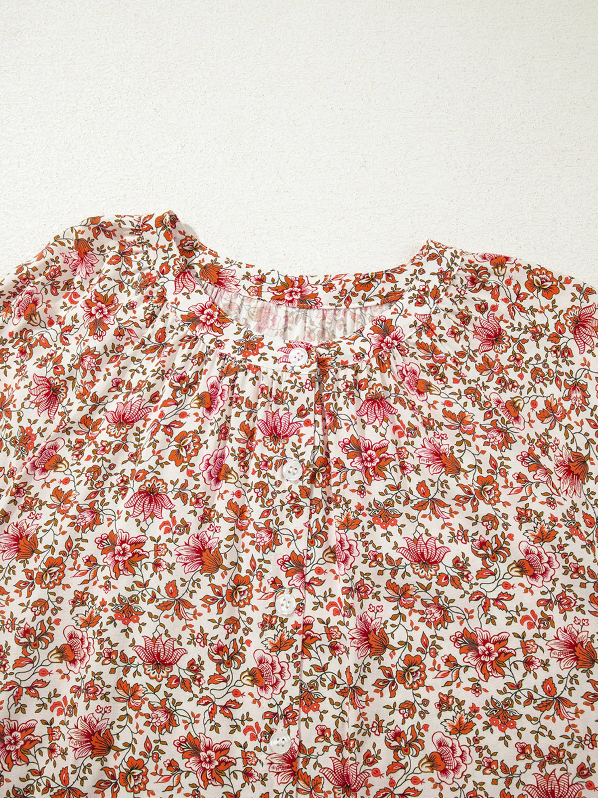 Floral Long Sleeve Button Down Blouse