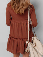 Frill Tiered Long Sleeve Mini Dress