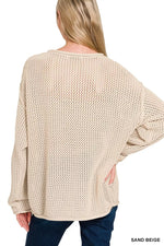Zenana American Flag Crew Neck Sweater