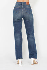 Judy Blue Full Size Hw Ripped Knee Dad Jeans Plus Size - Ladyez