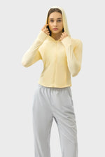 Millennia Pocketed Zip Up Hooded Long Sleeve Active Outerwear - Ladyez