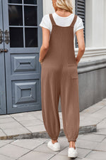 Lovelet Knotted Strap Overalls with Pockets - Ladyez