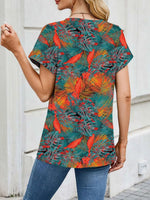 Printed Round Neck Short Sleeve Top