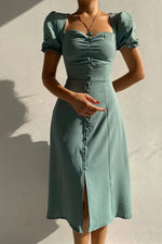 Sweetheart Neck Short Sleeve Dress