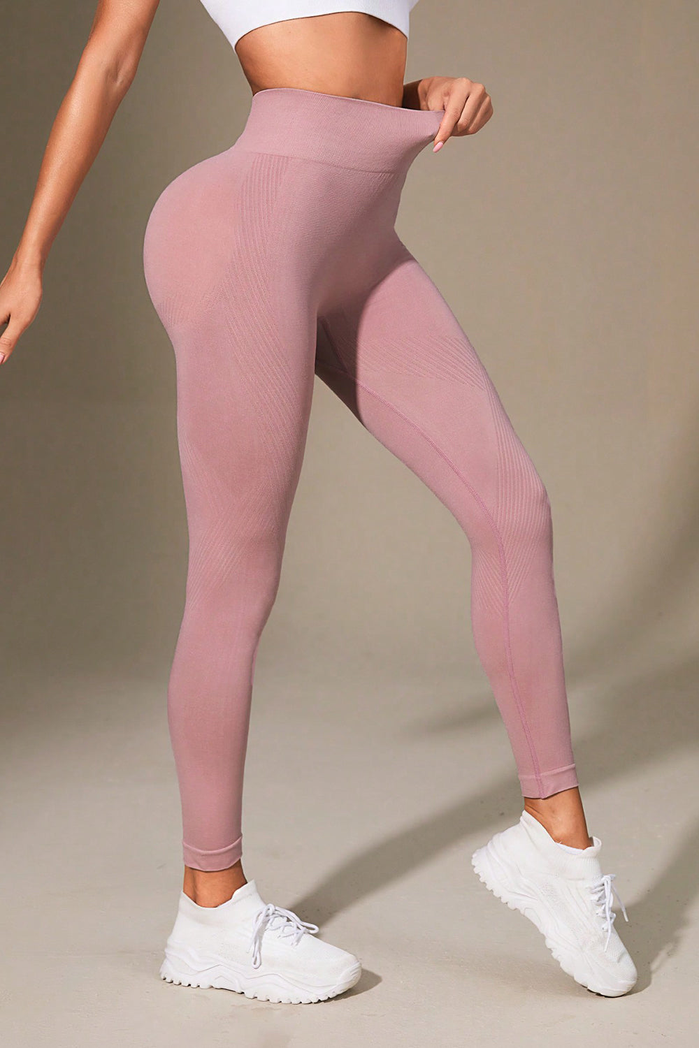Wide Waistband Sports Leggings - Ladyez