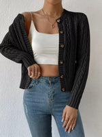 Cable Knit Button-Up Cardigan