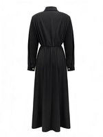Button Front Long Sleeve Maxi Dress