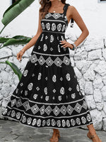 Printed Square Neck Maxi Cami Dress