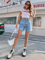 Raw Hem Denim Shorts