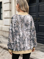 Camouflage Print Mock Neck Sweatshirt