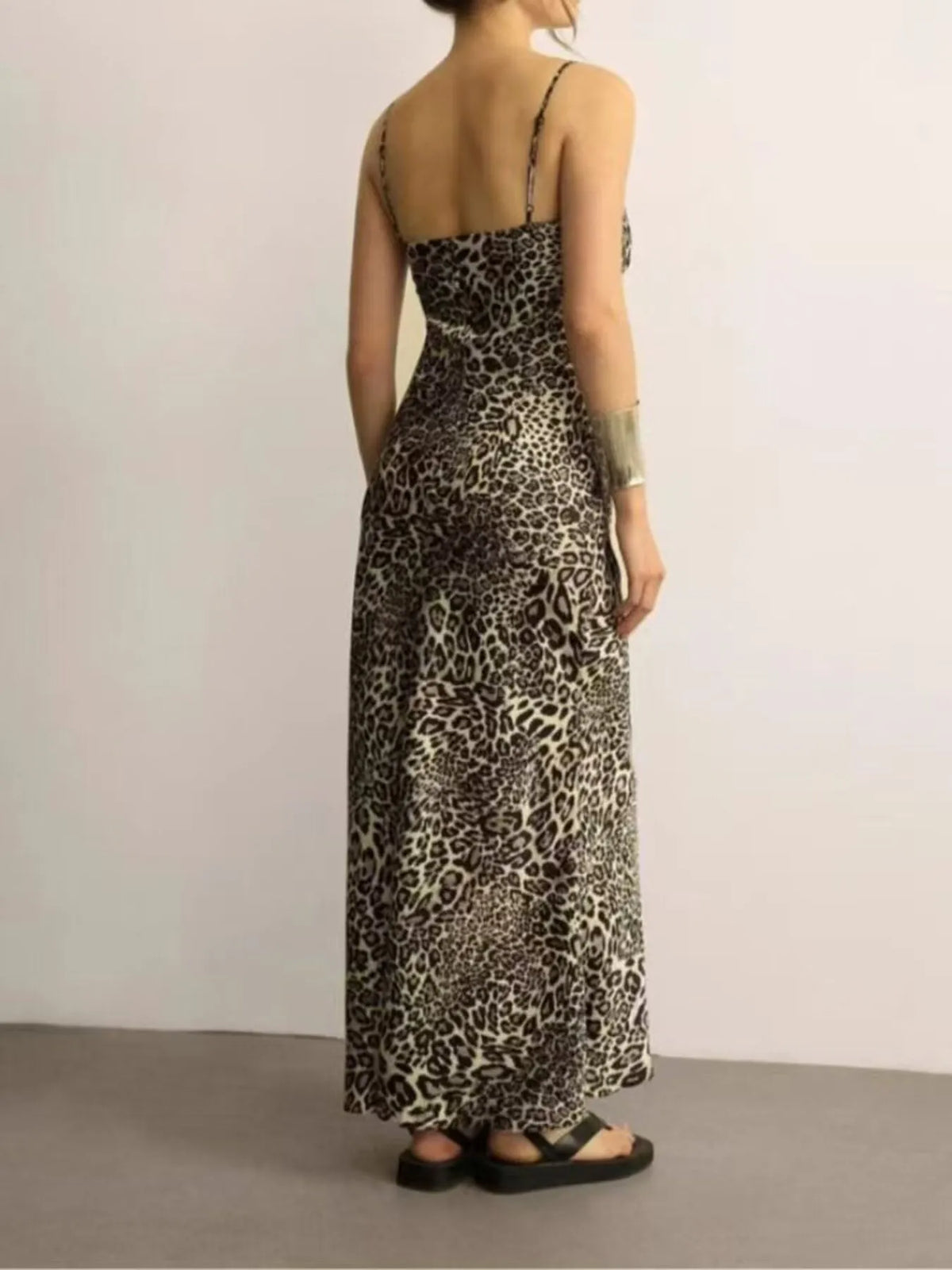 Leopard Print Cami Maxi Dress - Ladyez