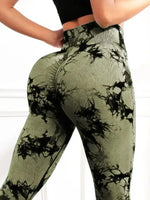 Tie-Dye High Waist Active Leggings - Ladyez