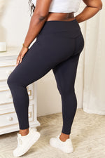 Double Take Wide Waistband Sports Leggings - Ladyez