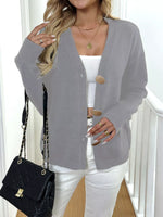Button-Down V-Neck Cardigan