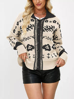 Floral Pattern Button-Down Cardigan