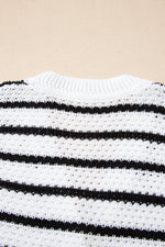 Striped Button-Up Knit Sweater Vest
