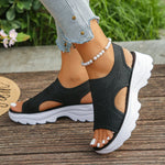 Mesh Open Toe Platform Sandals